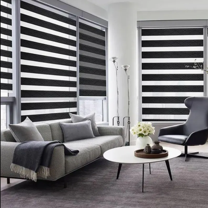 Zebra perde modern oda görünümü